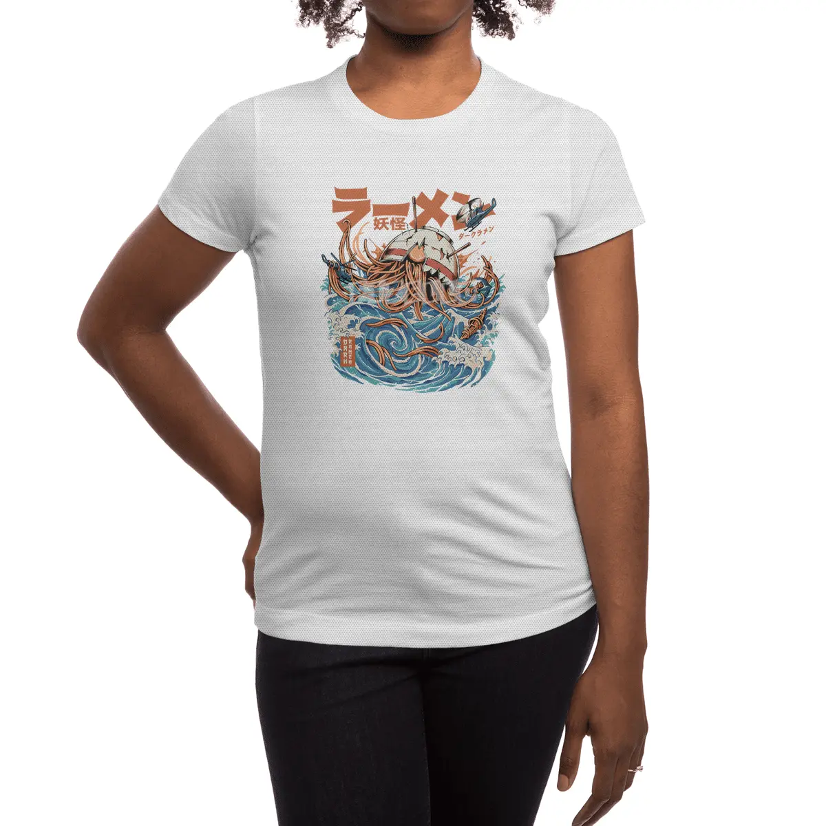 Black Dark Great Ramen off Kanagawa Spor T-Shirt