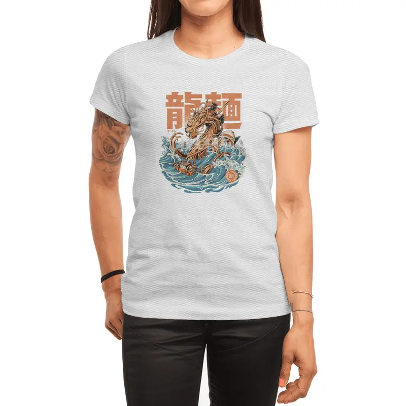 Black Great Ramen Dragon off Kanagawa Spor T-Shirt