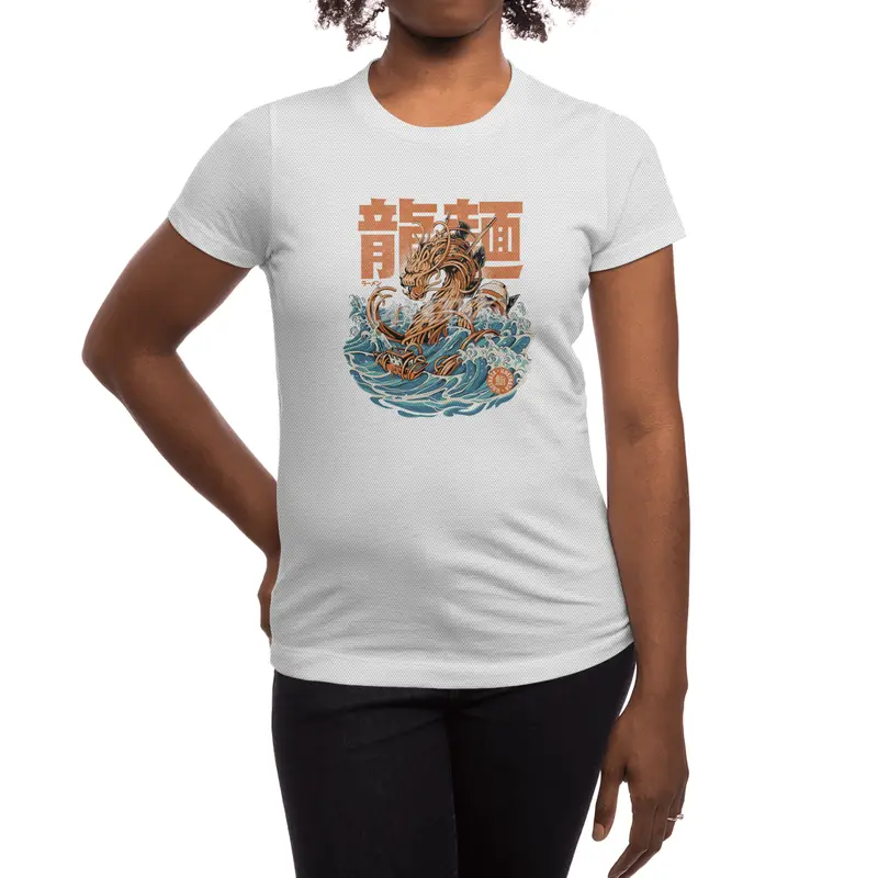 Black Great Ramen Dragon off Kanagawa Spor T-Shirt