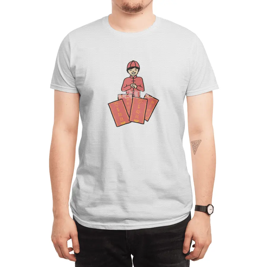 Happy kid getting Chinese New Year red envelopes Spor T-Shirt
