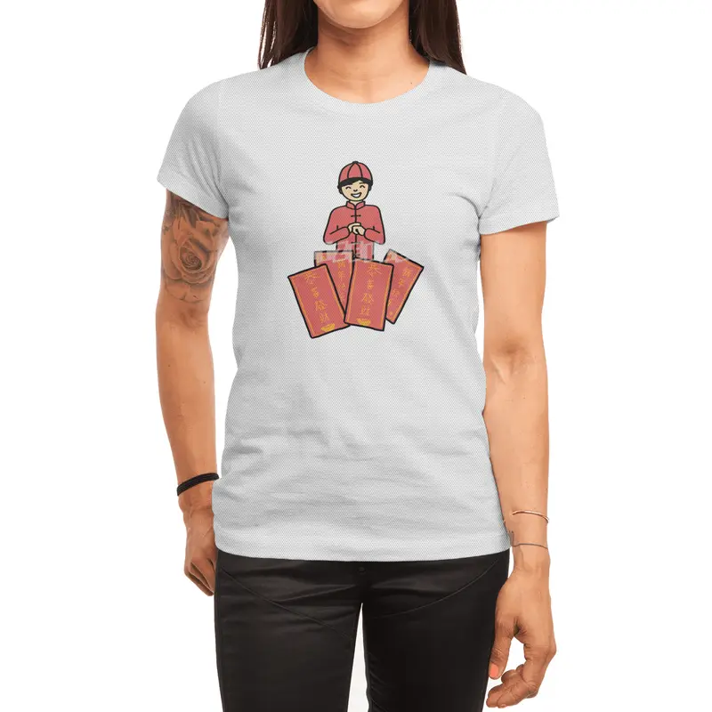 Happy kid getting Chinese New Year red envelopes Spor T-Shirt