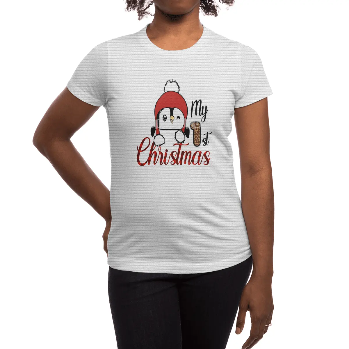 Baby Penguin My First Christmas Spor T-Shirt