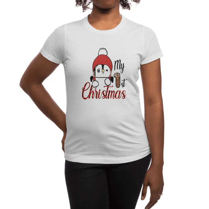 Baby Penguin My First Christmas Spor T-Shirt