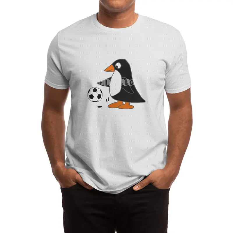 Funny Penguin Playing Soccer Sports Cartoon Spor T-Shirt