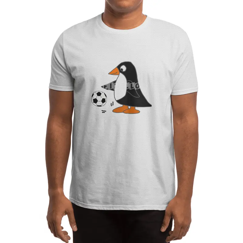 Funny Penguin Playing Soccer Sports Cartoon Spor T-Shirt