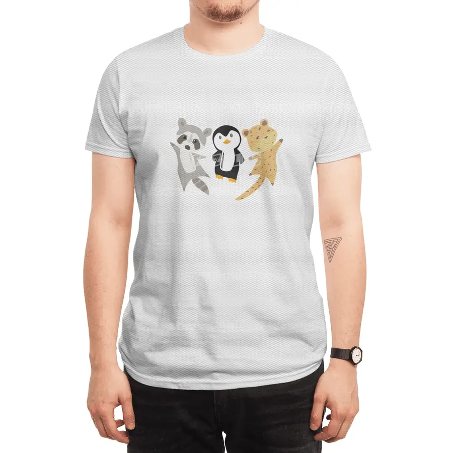 Leopard Penguin Raccoon Cute Animals Spor T-Shirt