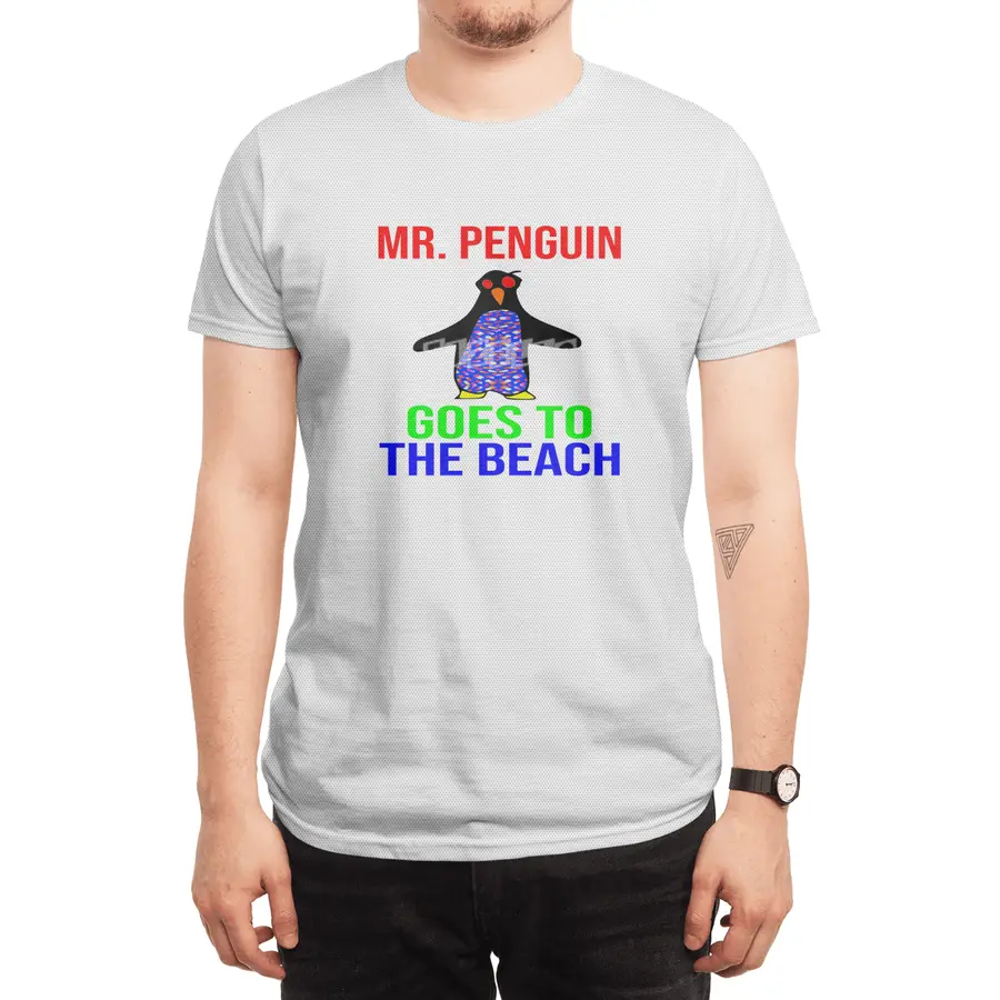 Mr, Penguin Goes To The Beach Spor T-Shirt