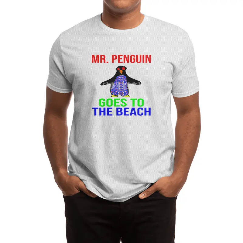 Mr, Penguin Goes To The Beach Spor T-Shirt