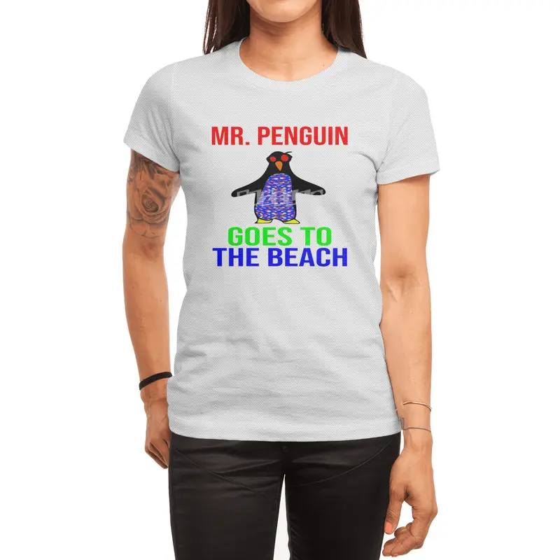 Mr, Penguin Goes To The Beach Spor T-Shirt