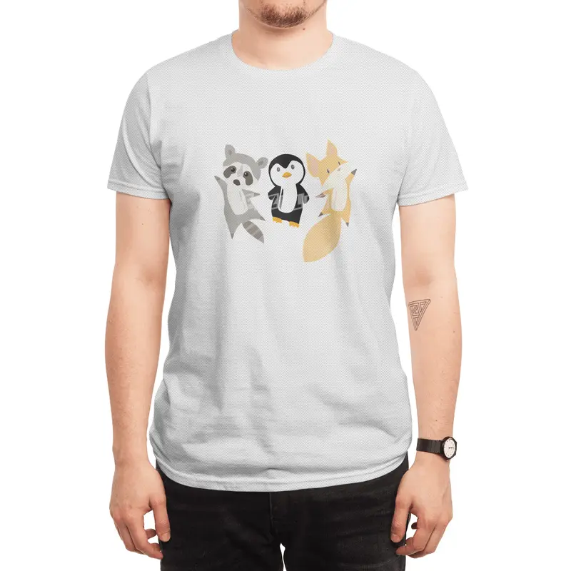 Raccoon Penguin Fox Funny Animals For Kids Spor T-Shirt