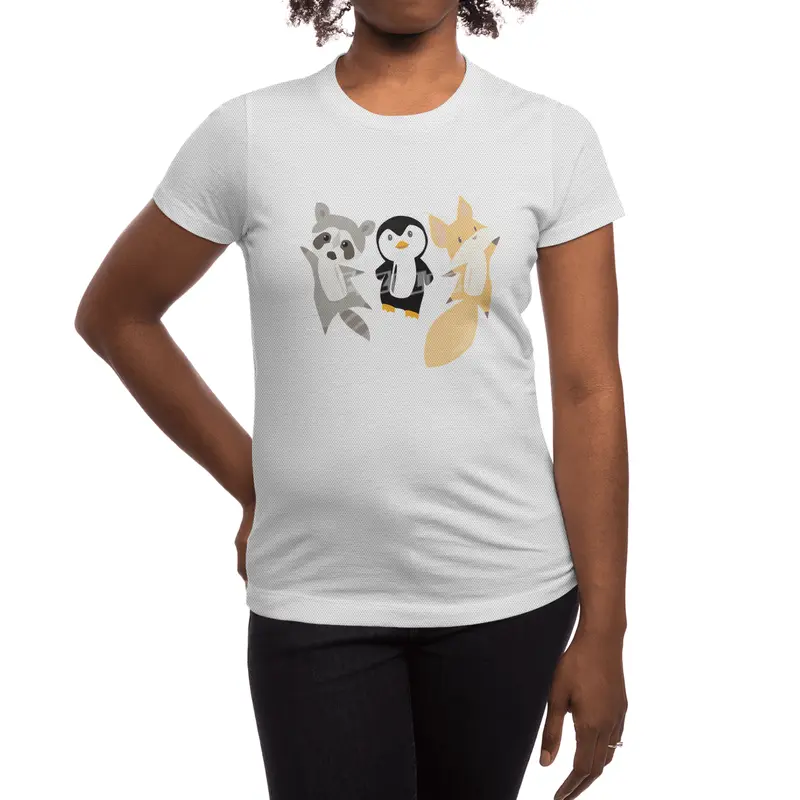 Raccoon Penguin Fox Funny Animals For Kids Spor T-Shirt