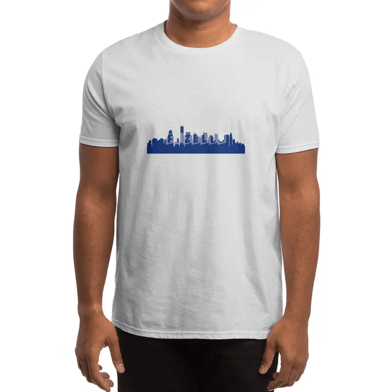 Boston Skyline Silhouette on Distressed American Flag Spor T-Shirt