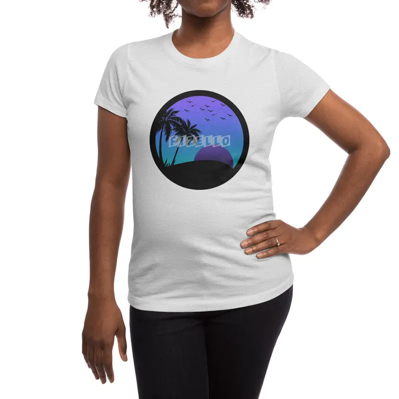 Beach Side Silhouette - Purple/Blue Spor T-Shirt