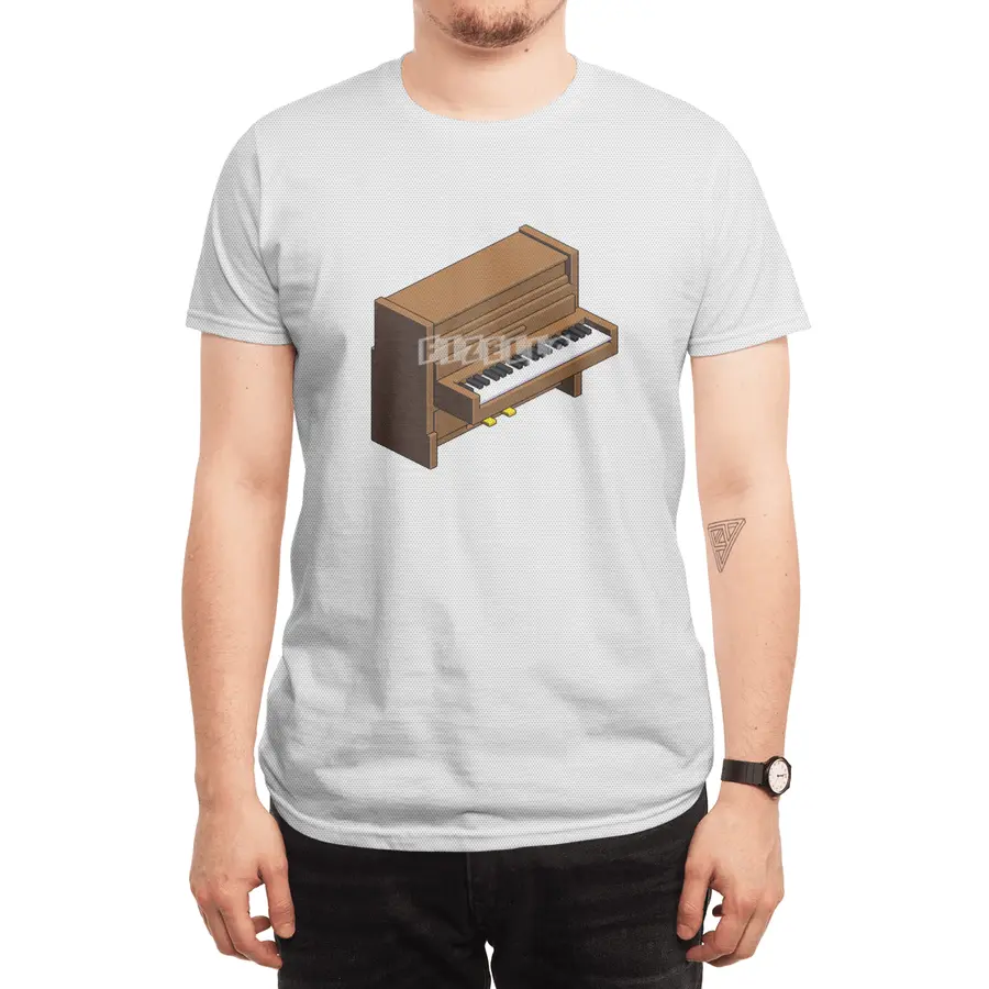 Classic wooden piano pixel art Spor T-Shirt