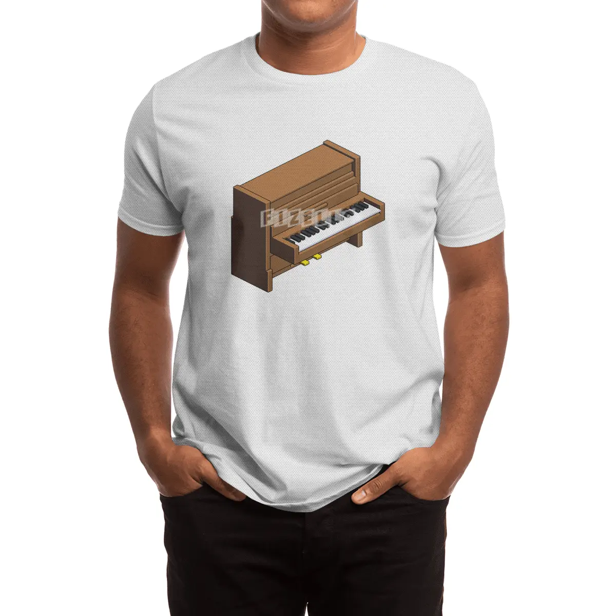 Classic wooden piano pixel art Spor T-Shirt