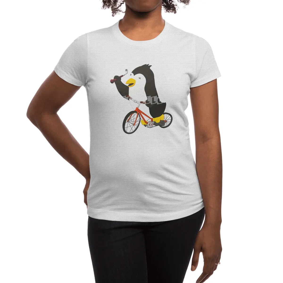 Cycling Penguin (w/ Piano Tuning Lever) Spor T-Shirt