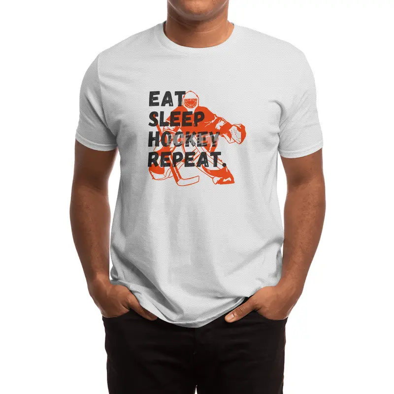 vintage distressed eat sleep ice hockey repeat sports lovers, players, fans and coaches graphic Spor T-Shirt