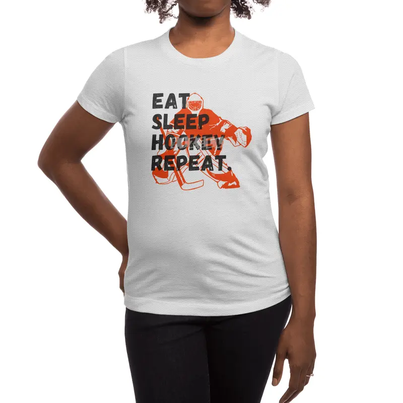 vintage distressed eat sleep ice hockey repeat sports lovers, players, fans and coaches graphic Spor T-Shirt