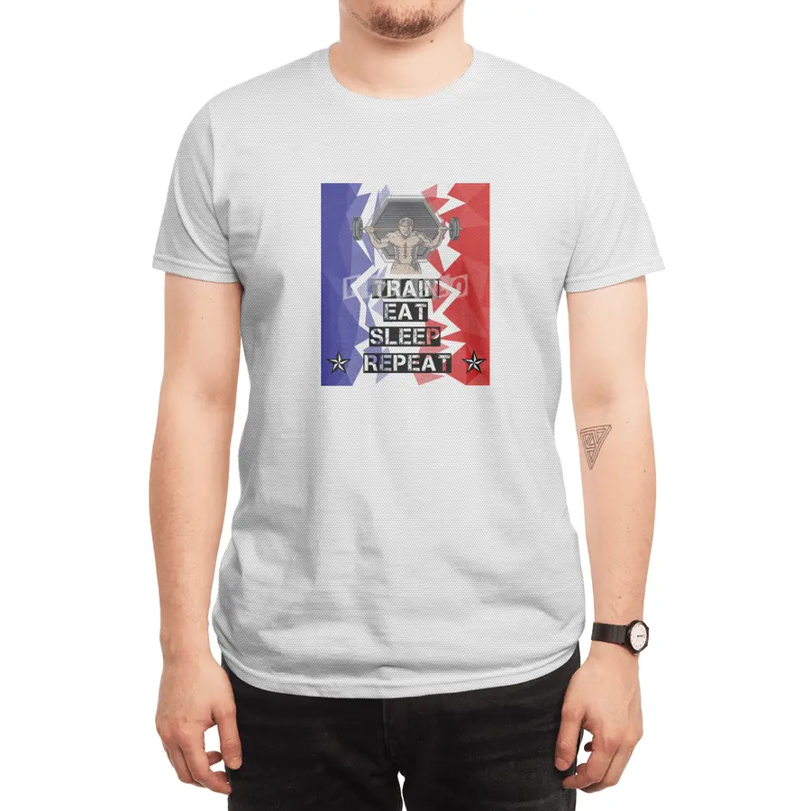 TRAIN EAT SLEEP REPEAT Spor T-Shirt