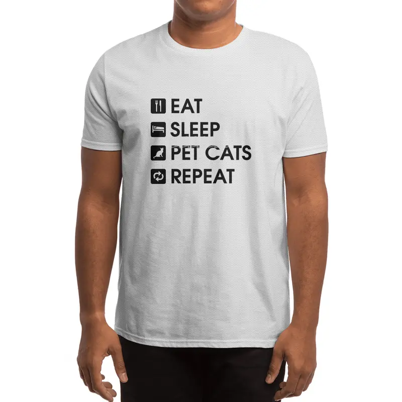 Pink Stars: Eat Sleep Pet Cats Repeat Spor T-Shirt