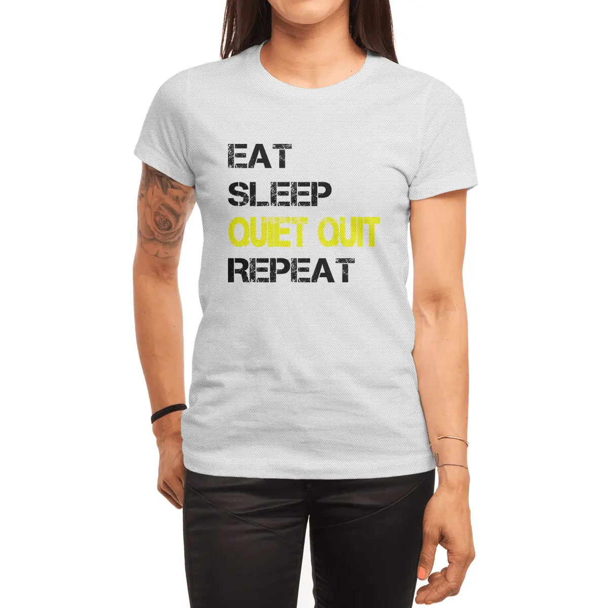 Quiet Quitting trend, Quiet quit, Eat sleep repeat Spor T-Shirt