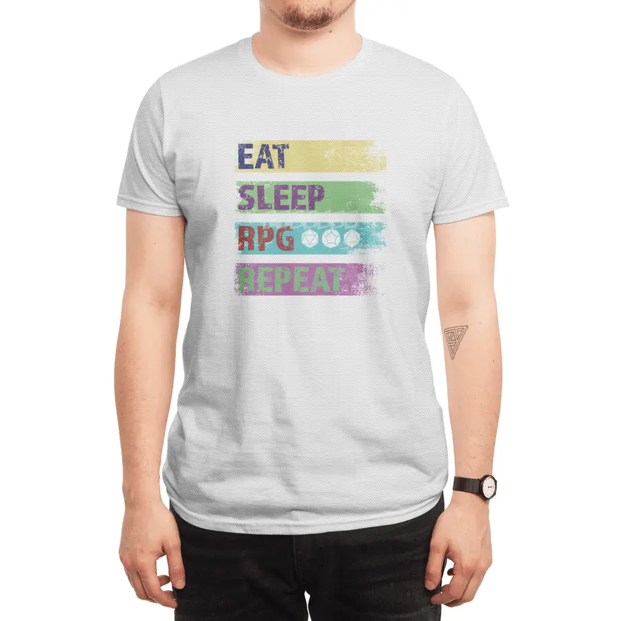 RPG - Eat Sleep RPG Repeat Geeky Gamer Spor T-Shirt