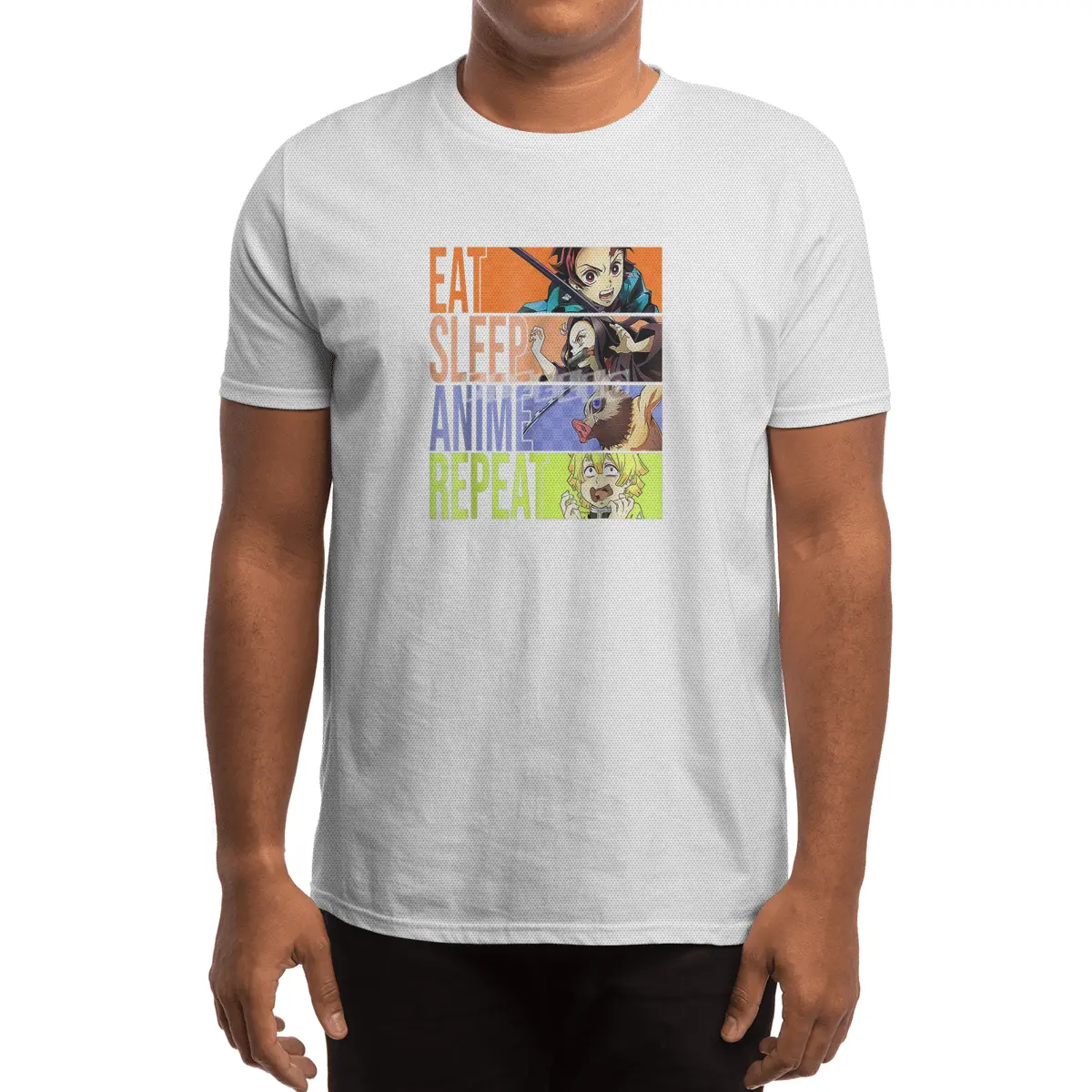 Graphic Slayer Demon Anime Eat Sleep Anime Repeat T-Shirt Spor T-Shirt