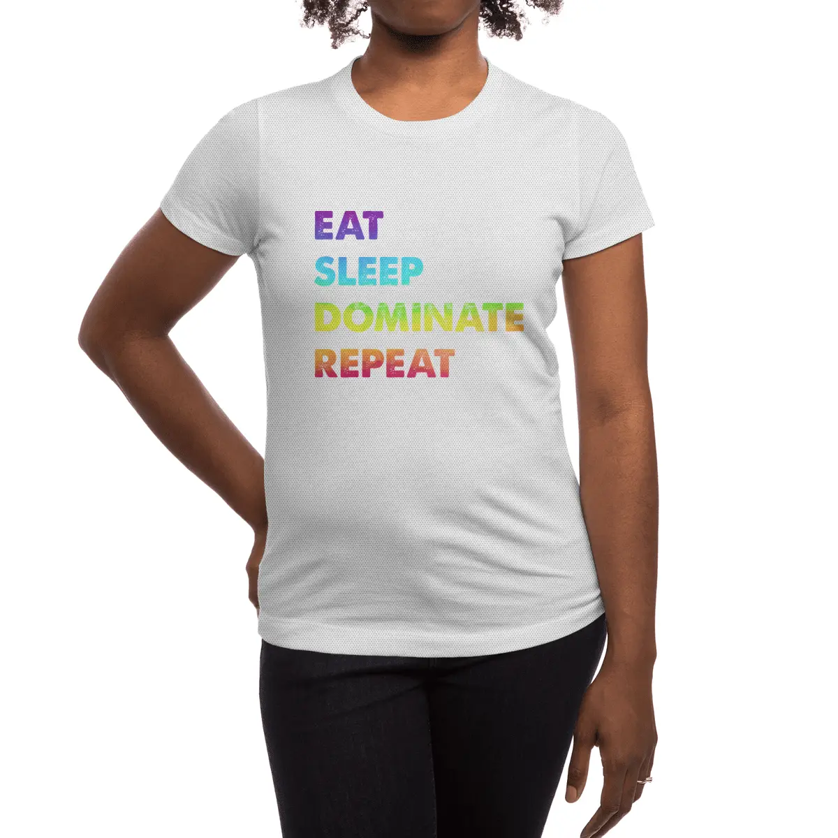 LGBT eat sleep dominate repeat Spor T-Shirt