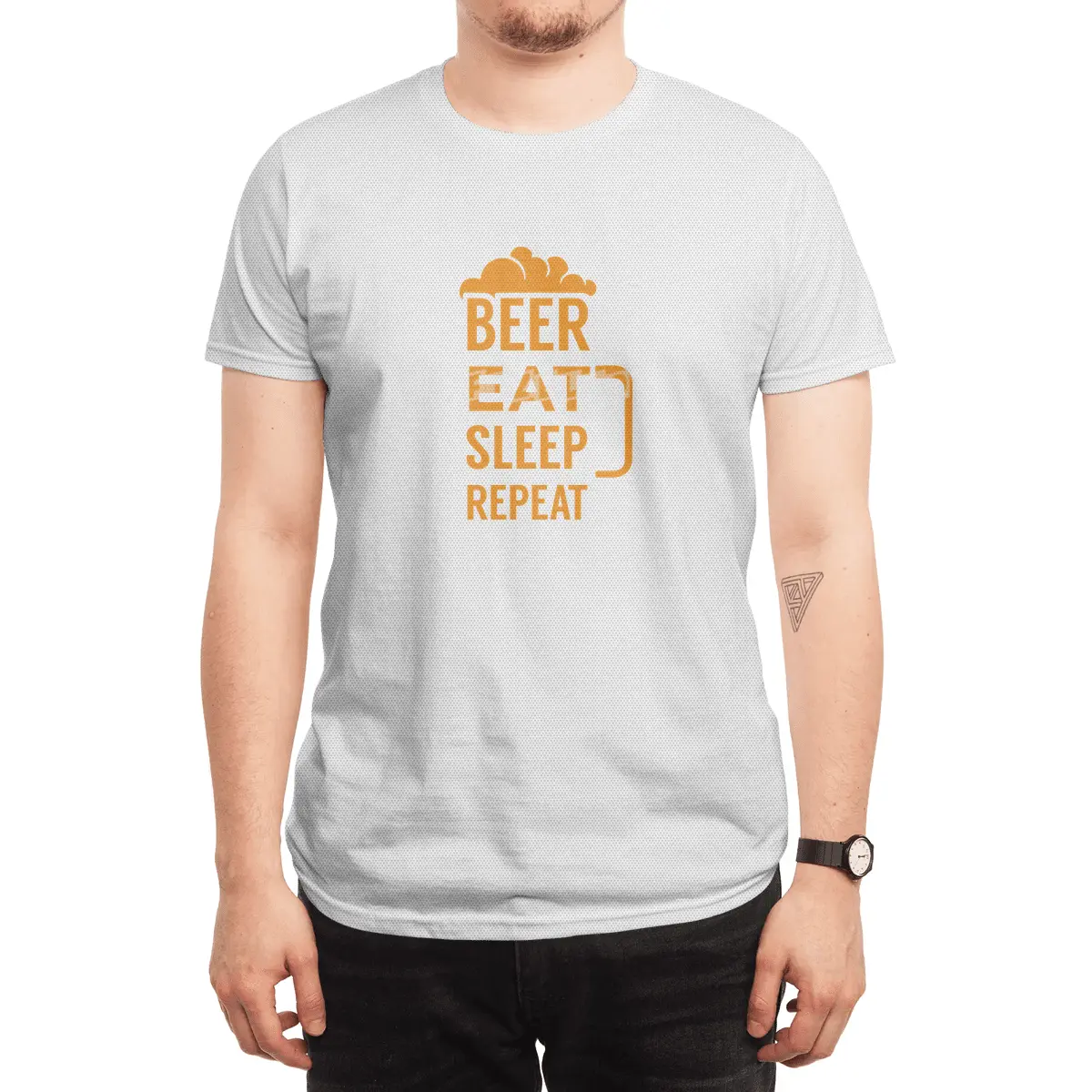 Beer eat sleep repeat Spor T-Shirt