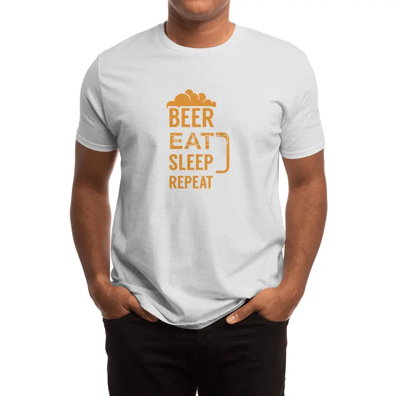 Beer eat sleep repeat Spor T-Shirt
