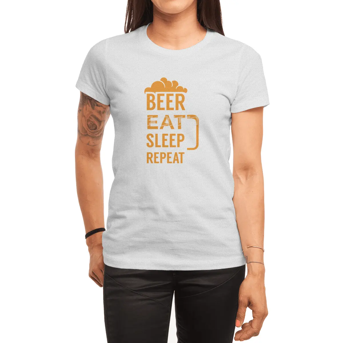 Beer eat sleep repeat Spor T-Shirt
