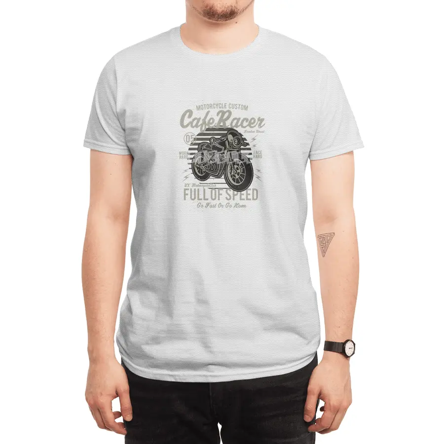 Biker Cafe Racer Full Of Speed Motorcycle Custom Work Hard - Race Hard Spor T-Shirt