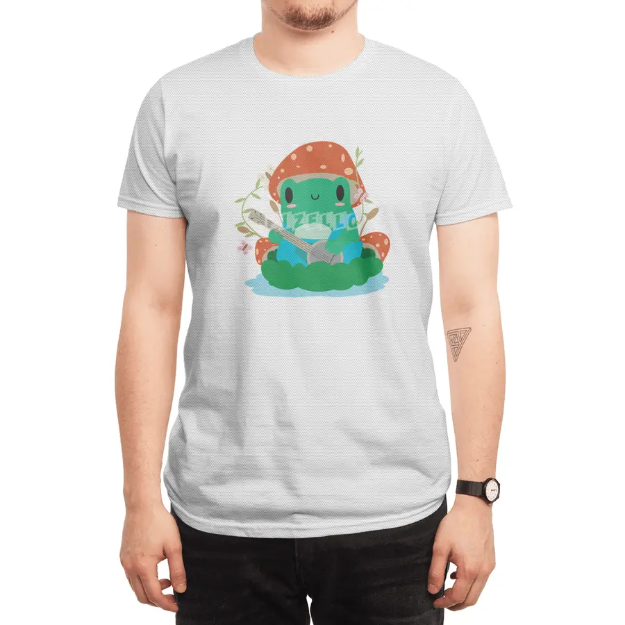Cottagecore Aesthetic Frog Mushroom Hat Banjo Kawaii Spor T-Shirt