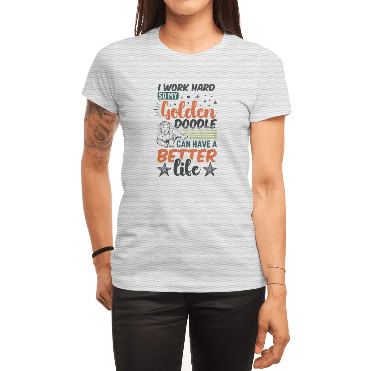 i work hard so my golden doodle can have a better life Spor T-Shirt