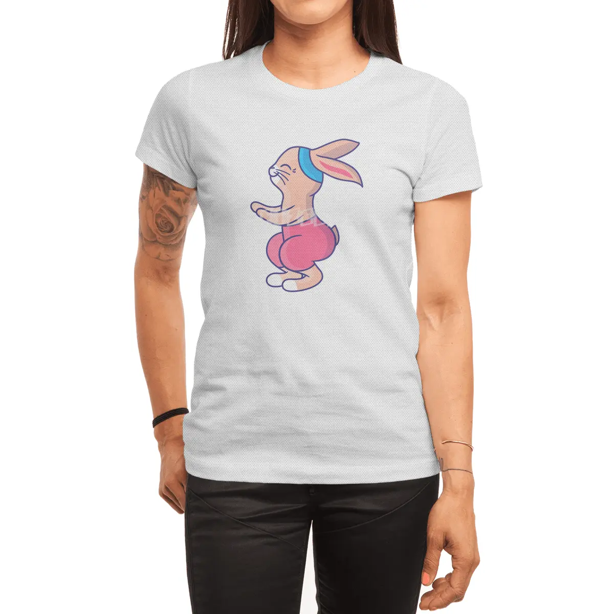 Bunny Fitness Pink Spor T-Shirt