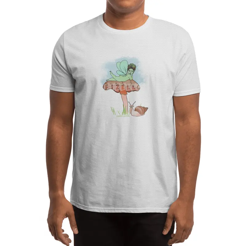 Fairie on Mushroom with Snail Friend Spor T-Shirt