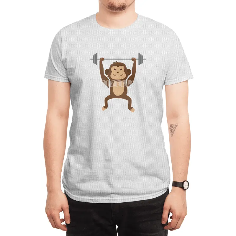 Weightlifting Body Builder Fitness Monkey, Gym Enthusiast, Funny Workout Monkey Bar Spor T-Shirt