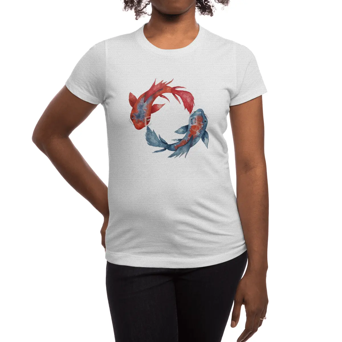 Yin Yang Koi Fish Spor T-Shirt