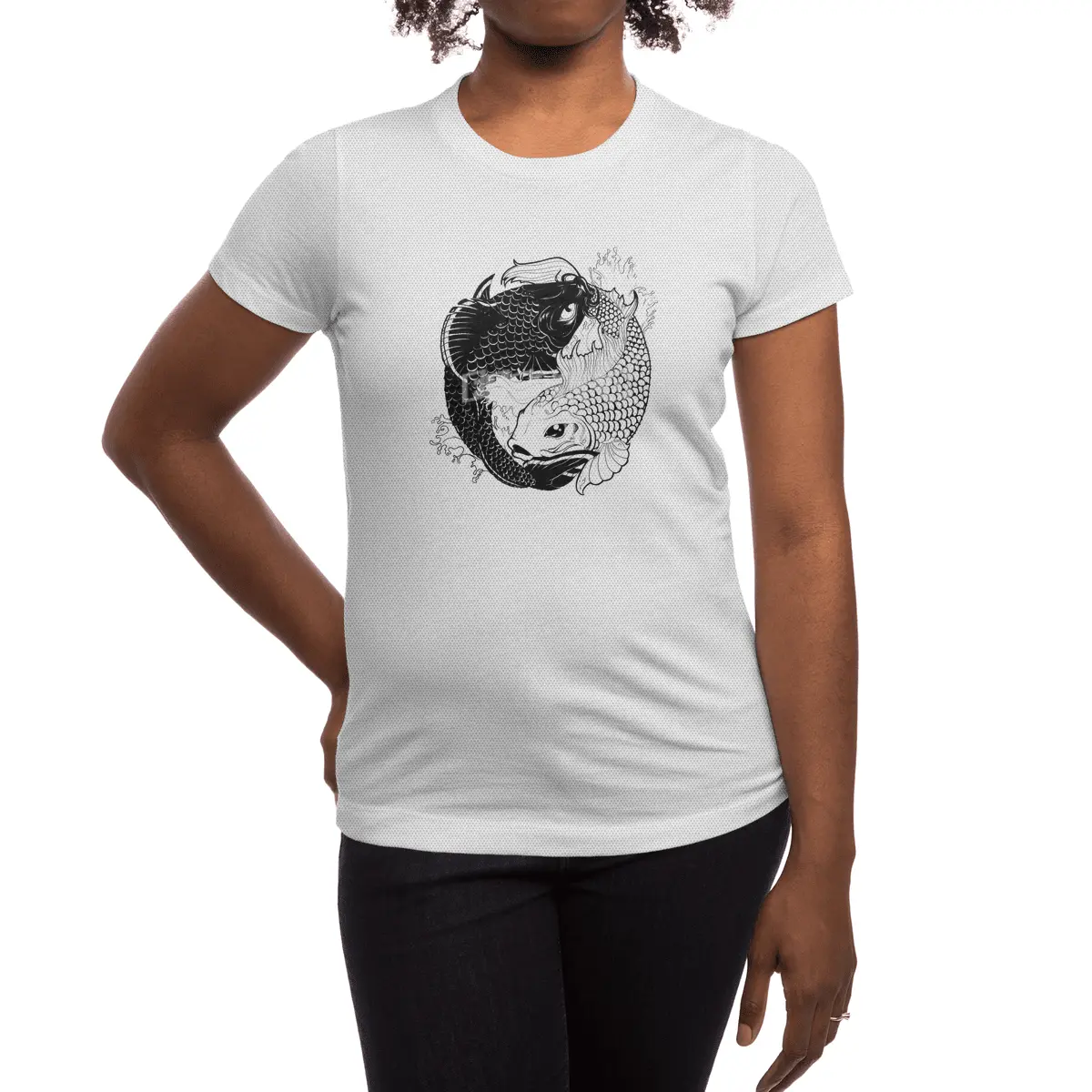 PISCES - Koi carps taijitu Spor T-Shirt
