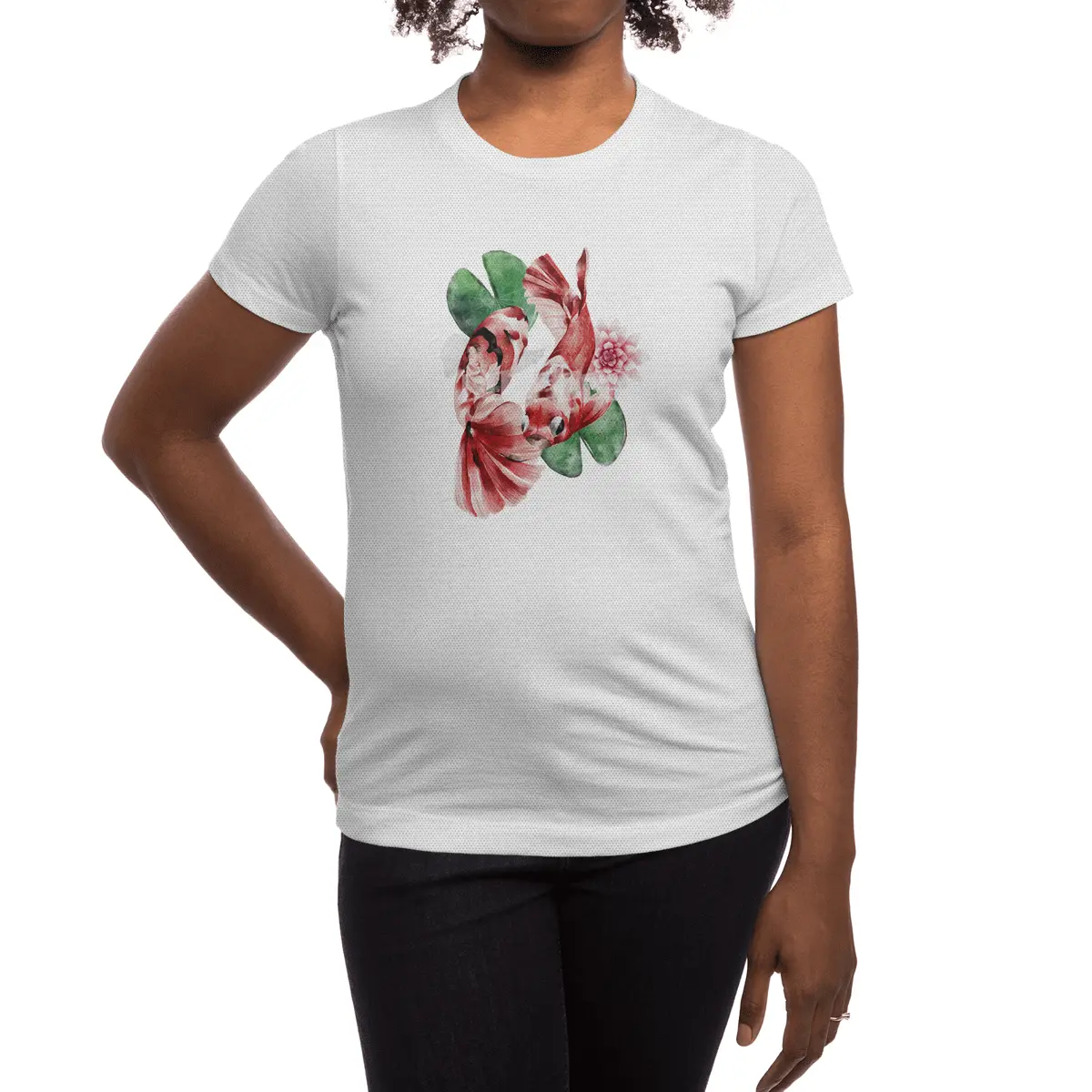 Swimming Japanese koi fish Spor T-Shirt