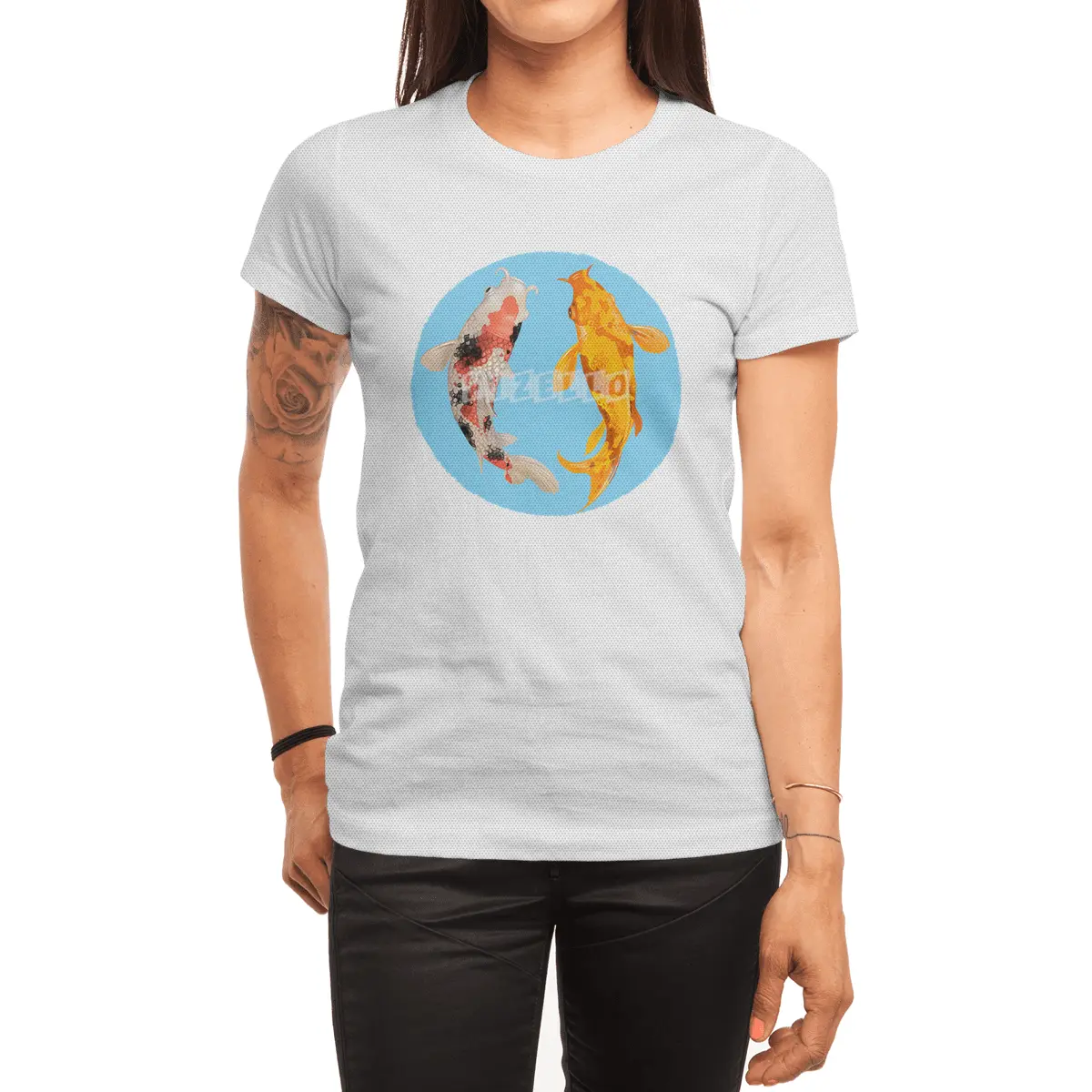 Yin Yang Carp Balance Taijitu Japanese Nishikigoi Koi Fish Spor T-Shirt