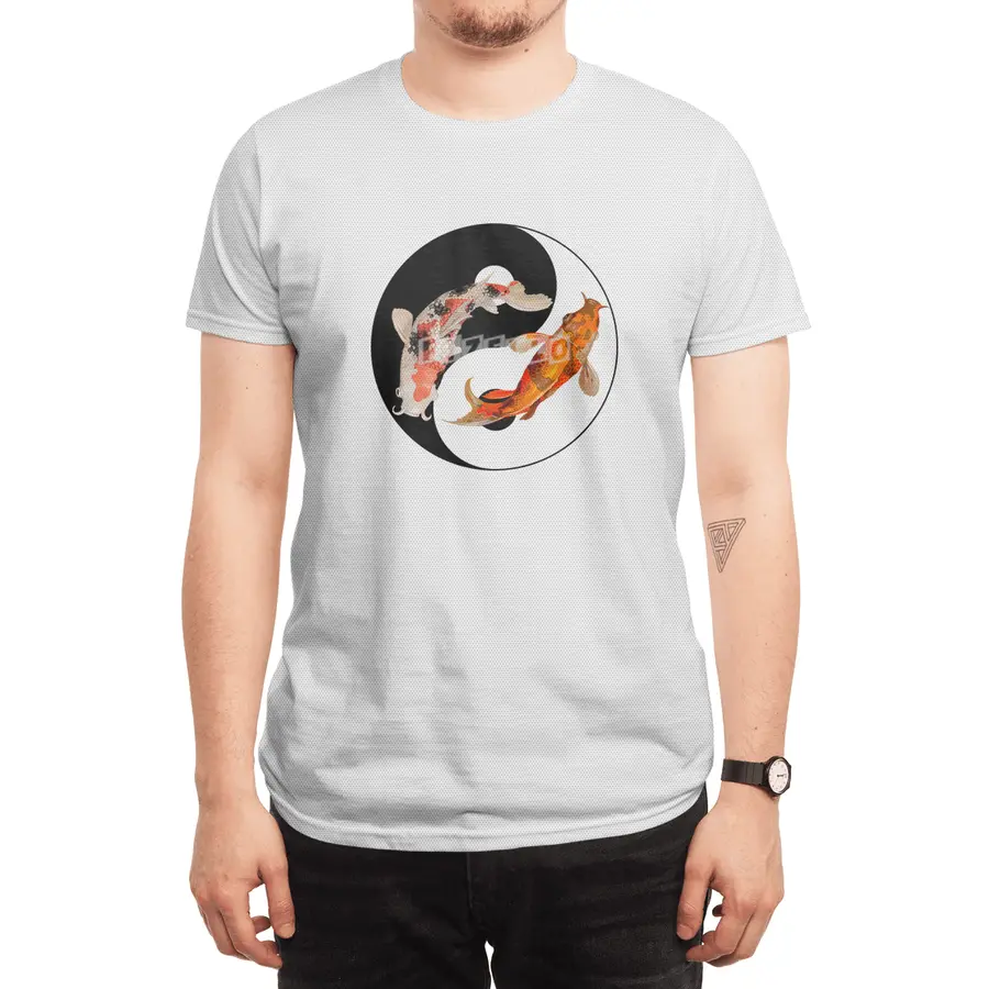 Yin Yang Carp Balance Taijitu Japanese Nishikigoi Koi Fish Spor T-Shirt