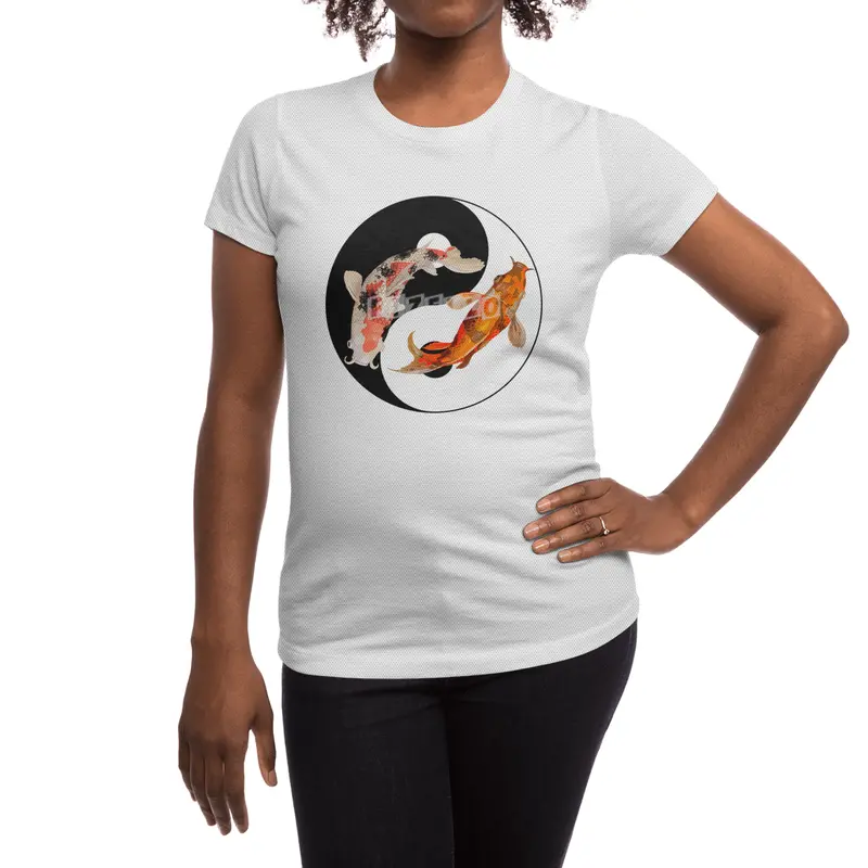 Yin Yang Carp Balance Taijitu Japanese Nishikigoi Koi Fish Spor T-Shirt
