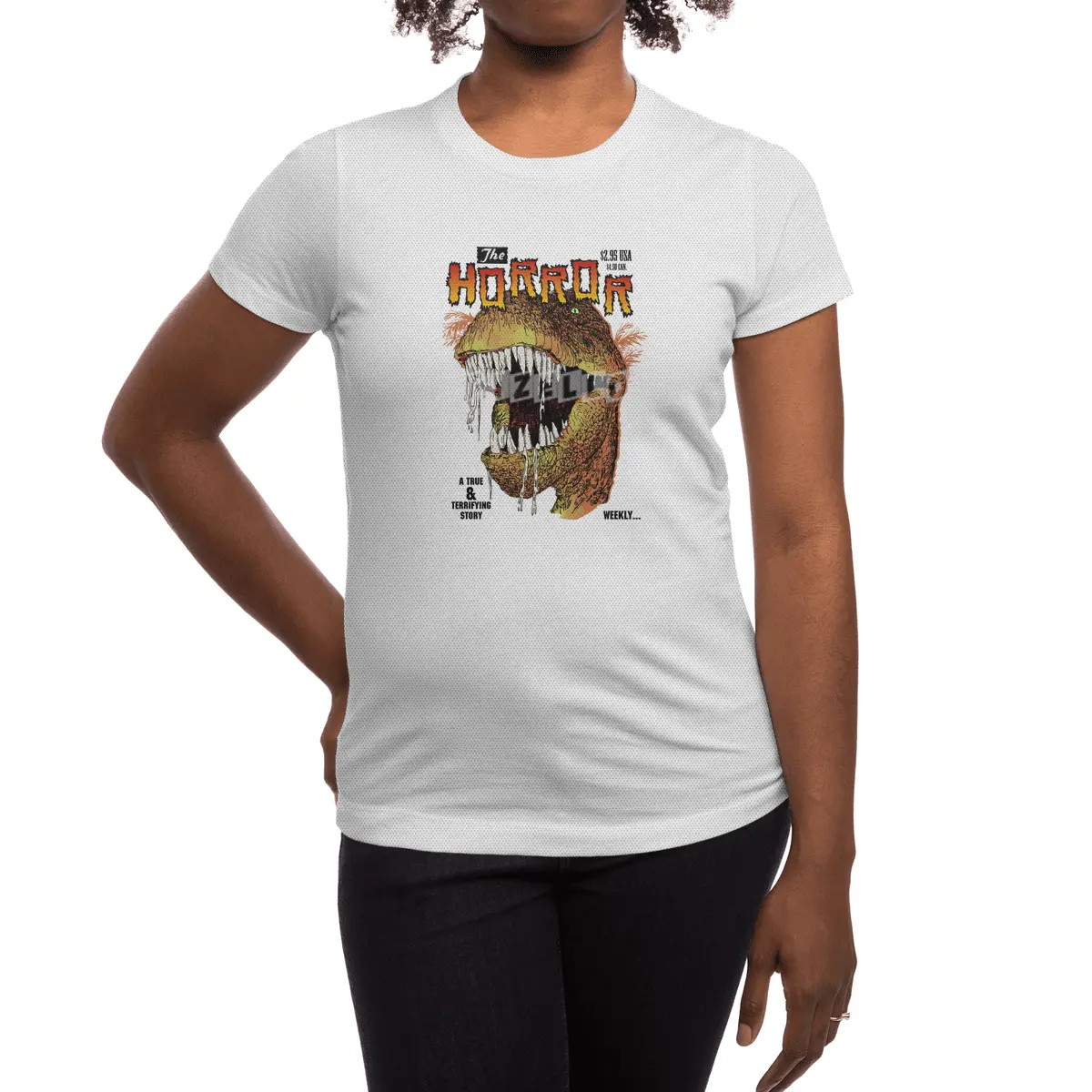 T-Rex Horror comic Spor T-Shirt