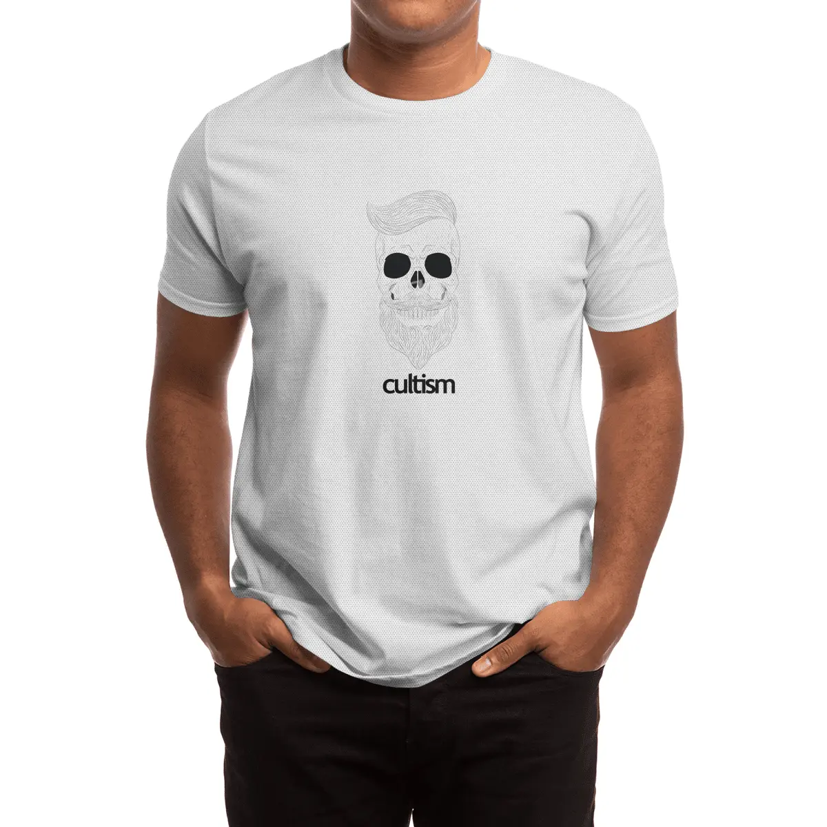 Cultism Hipster Skull Spor T-Shirt