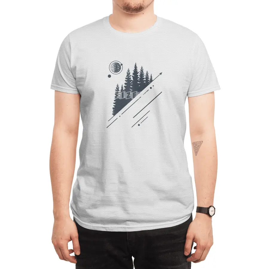 Modern Geometric Nature Forest Hipster Graphic Spor T-Shirt