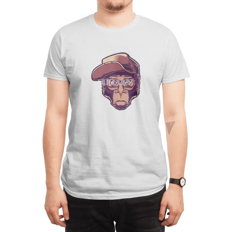 Skater Hipster Chimp Spor T-Shirt