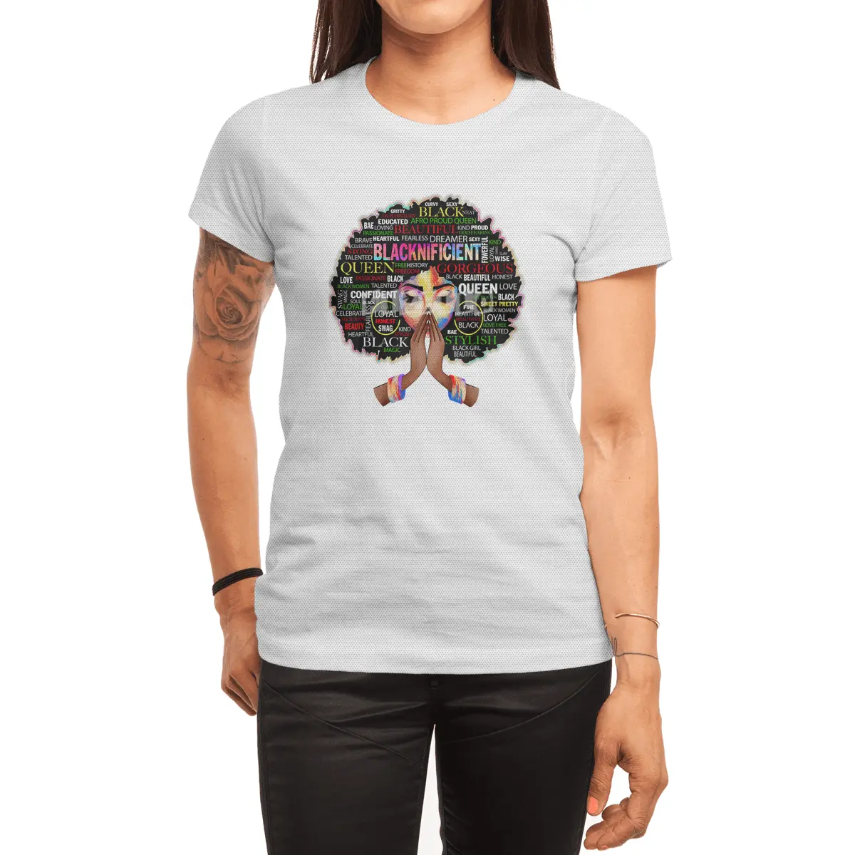 Black Woman Diva Urban Hipster Girl Spor T-Shirt