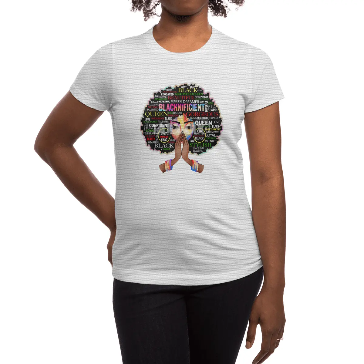 Black Woman Diva Urban Hipster Girl Spor T-Shirt