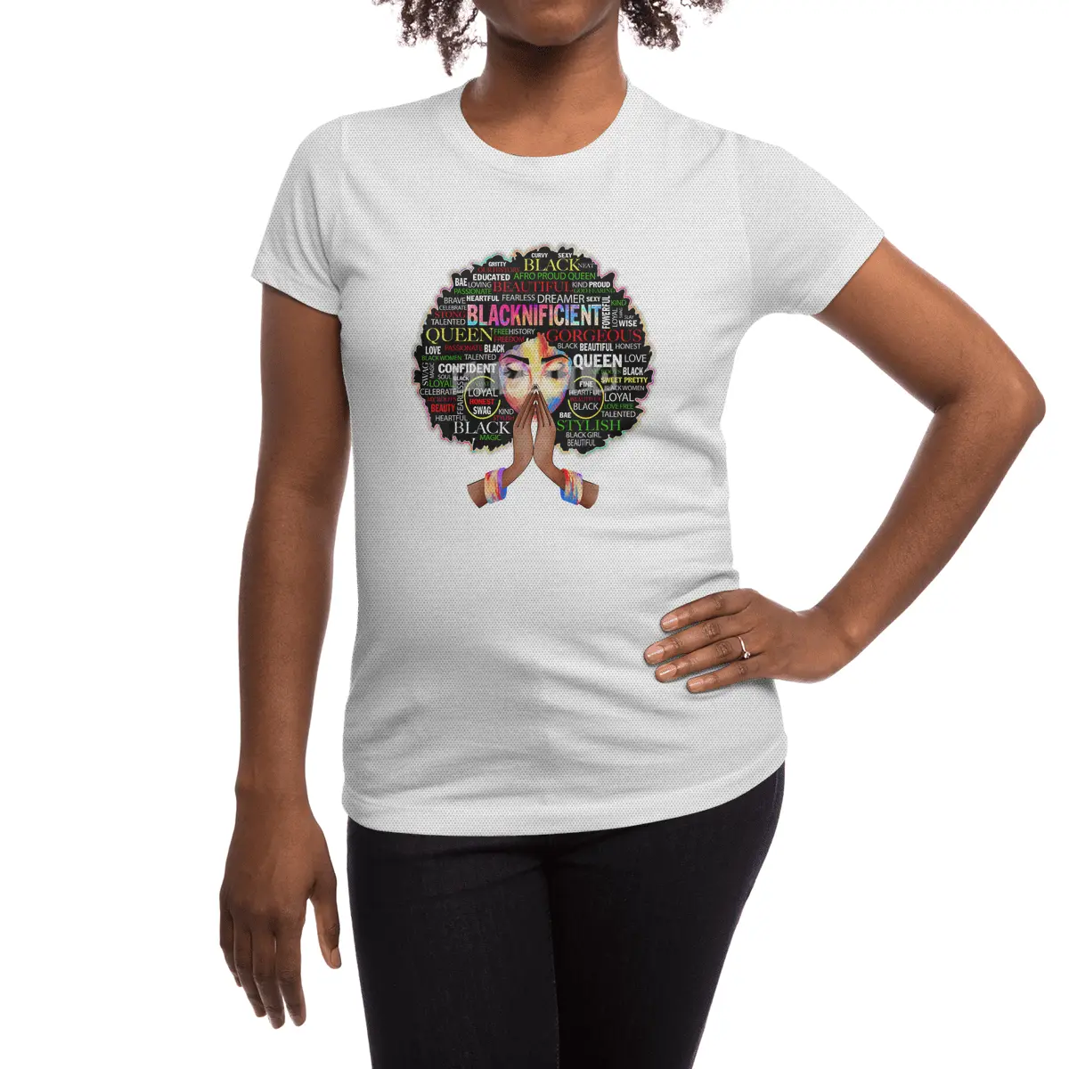 Black Woman Diva Urban Hipster Girl Spor T-Shirt